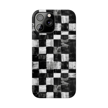 Monochrome Mosaic Square Pattern Phone Case